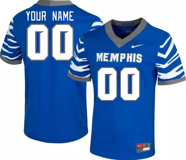 Custom Memphis Tigers Name And Number College Football Jerseys Stitched-Blue - Click Image to Close